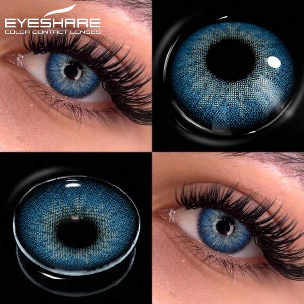 Eyeshare 1 Pair Blue To School Contact Lenses Pupilentes Big Eyes 14.5mm Colored Contact Lenses Yearly Disposable