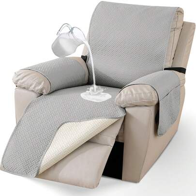 YSTYLE Large 1-Seater Relaxing Reclining Chair Cover, Waterproof Electric Reclining Chair Cover, Universal Armchair Cover, Armchair Cover With Side Pockets