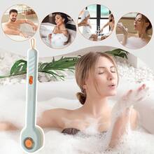 1个可填充沐浴刷，推拉式液体分配器，软毛长柄沐浴刷，去角质磨砂背部刷，用于身体清洁 - 多色 - 查看 3