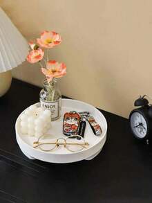 1Pc Fashionable And Simple Tray Displaying, Flower Vase, And Cosmetics On Dresser And Storing Aromatherapy And Makeup Best Gifts Birthday Plates Kitchen Accessories Kitchen Decor Table Trays Fruit Tray Tray Decor Graduation - trắng - Xem 7