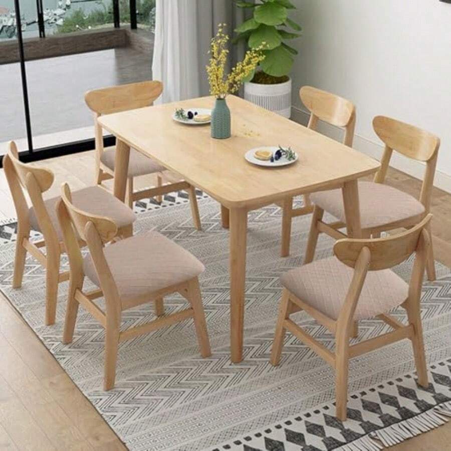 Fuloon Fundas elásticas para asiento de silla 4 piezas íbles y lavables antipolvo fundas de cojín para asiento de comedor 4 caqui - Caqui - Ver 1