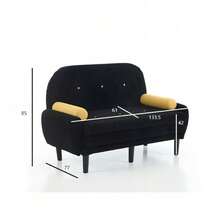 Sofas & Couches - Black + Corduroy + Foam + Iron + Plastic + 2 Seat + Foam-1 - View 9