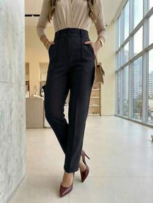 Women Pants - 黑色 - 查看 4