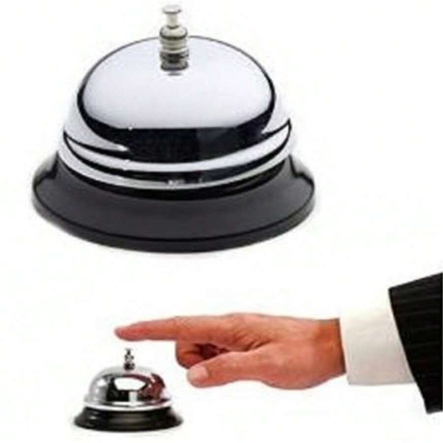 OISE ART STORE Campanello Hotel Alberghi Reception Da Tavolo 8,5 X 6,5 Cm Metallo Silver - - Multicolore - Visualizzare 1