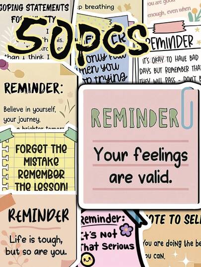 50pcs Sticky Notes Doodle Stickers Easy To Peel And Stick For Birthday Party Headphones Office Supplies And Accessories Bookshelves Handbooks Helmets Decorative Stickers Matte Surface For Plastic Glass Surfaces Great For Party Giveaways Rewards And Holiday Gifts