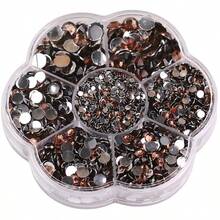 5000颗/盒,2毫米、3毫米、4毫米、5毫米、6毫米,5种尺寸,果冻糖果色,透明AB水晶珠,花形盒,圆形平底水钻,多色水晶宝石,非热熔DMC珠宝珠,玻璃石,3D钻石图案设计配件,闪亮美甲贴纸,适用于衣服、包包、鞋子、杯子、手机壳、手工艺品、DIY装饰。 - AB Colors - 查看 67