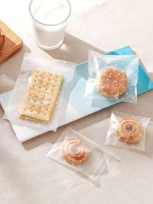 100pcs Transparent Self-Adhesive Cookie Bags, Candy Bags, Wax Paper Bags, White Polka Dot Cookie Bags, For Packaging Cookies, Candies, DIY Clear Packaging Bags, Plastic Pastry Bags, Baking Cookie Decorative Packaging Bags, Suitable For Party Gifts, Candies, Cookies, Chocolates And More. - Multicolor - View 8