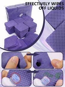 1000-Count Lint-Free Acetone-Resistant Nail Polish Remover Wipes Professional Prep Pads For Gel Polish Removal Eyelash Extension Cleaning Waterless Manicure Wipes Salon-Quality Supplies For Home & Beauty Studio Use - 彩色 - 查看 4