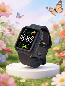 2pcs LED Digital Electronic Watch With Step Counter, TPU Soft Breathable Strap, Suitable For Students, Children, Teenagers, Sports, Outdoor, Christmas Gift - Multicolor - View 6