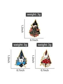 1套游戏珐琅徽章卡通胸针松树翻领别针徽章背包服装配饰时尚饰品粉丝朋友礼物 - 彩色 - 查看 10