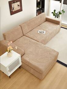 غطاء أريكة مطاطي بنمط ورقي واحد قطعة، غطاء أريكة مقاوم للغبار مصنوع من البوليستر بطراز شمالي حديث، مضاد للانزلاق وسميك، مناسب لأريكة من 1/2/3/4 مقاعد، خاص لديكور الأريكة في فصلي الخريف والشتاء، غطاء وسادة غير مشمول - كاكي - مشاهدة 8