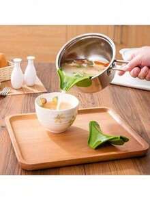 Green Silicone Funnel Kitchen Small Tools Anti-Spill Drain Pans Round Liquid Funnel Soup Diversion Cooking Tools - Green - View 1