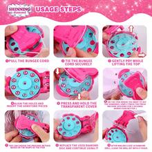 1pc Children's Jewelry Embossing Machine - 120/220 Plastic Diamond DIY Set, Girls Pretend Play Toy, Children's Hair Accessory Toy, Diamond Jewelry Hair Accessory Mold, Backpack Decor, Postcard Pressing Decor, Charm Shaping Tool, Birthday Party Gift Toy For Girls - Multicolor - View 5