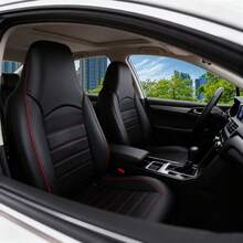 Bộ 2 bọc ghế trước ô tô đa năng, chất liệu da PU cao cấp, có tựa lưng cao, kiểu dáng xô - Phù hợp với hầu hết các dòng xe sedan, xe tải và SUV, sử dụng được quanh năm. - đường kẻ - Xem 5