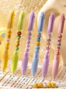 2 PCS Diy String Erasable Neutral Pen, Black Quick Drying Smooth And High Aesthetic Ballpoint Pen - Multicolor - View 2