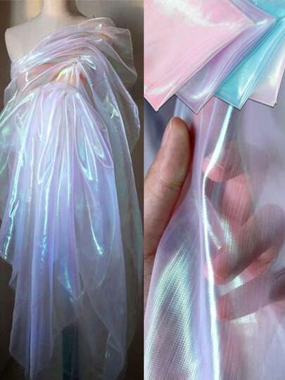 100X150cm Colorful Two-Color Gradient Organza Mesh Fabric For Women Sewing Wedding Dress Home Textiles Patchwork Cloth Materials