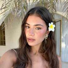 2Pcs/Hairpin Plumeria Headdress Holiday Style Seaside Bangs Female Flower Hairpin Side Hairpin Clip Egg Ear Clip - 黃色 - 查看 4