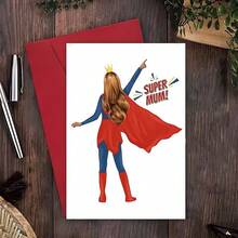 1pc Funny Mother's Day Card Birthday Card Super Mum - Mother's Day Card To Mom Mum - Type a - View 3