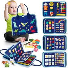 Travel-Ready Dinosaur Busy Book, Educational Sensory Toy For Toddlers, Dinosaur-Themed Busy Board For Toddlers, Sensory Toy For Life Skills Learning, Perfect Birthday/Halloween/Christmas Gift For Boys & Girls - Royal Blue - View 1