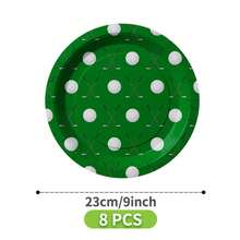 Golf Themed Disposable Plate, Napkin, Cup Set, Plates, Napkins And Cups Party Supplies, Serves 8 Guests, Disposable Paper Plates Party Tableware Suitable For Birthday, Wedding, Theme Party, Family Picnic - Multicolor - View 8