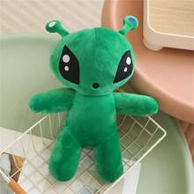 34cm/13.39inch Green Alien Plush Toy, Halloween Decor Thanksgiving Christmas Gifts Soft Cuddly Companion For Indoor Room Decor - 綠色外星人絨毛玩具 - 查看 6