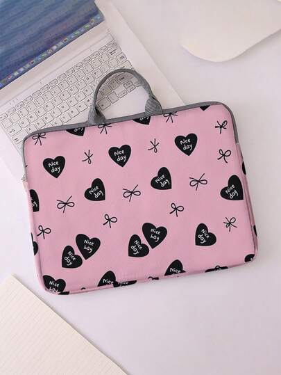 Valentine's Day Fun Pattern Printing Laptop Bag, Computer Cloth Cover Accessories, Soft Laptop Bag, Soft Laptop Cover, Laptop Cover, Tablet Leather Bag, Laptop Zipper Cover, Best Choice For School, Business, And Office Gifts, Back To School Portable Digital Storage Bag, School Supplies, Back To School Discount Store