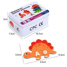 Children's Letter Matching Puzzle Game Toy, Dinosaur Shaped Letter Recognition Word Matching Family Early Education Interactive Game Toy, Metal Tin Pocket Letter Matching Puzzle, Suitable For Boys And Girls Travel Game Toys, Letter And Word Enlightenment Game Toy - Multicolor - View 3