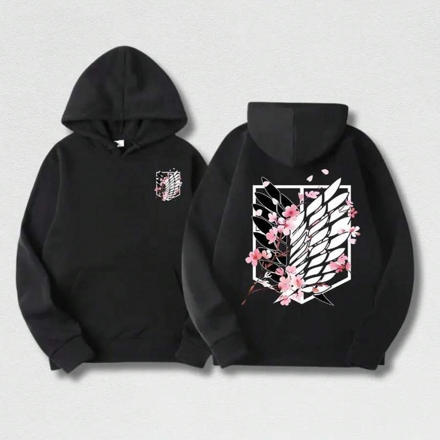 Sudadera con capucha de Eren Yeager de , ropa de calle Harajuku, sudaderas Shingeki No Kyojin, camisetas gráficas de anime, camisetas gráficas, suéter, sudaderas - 1 - Ver 1