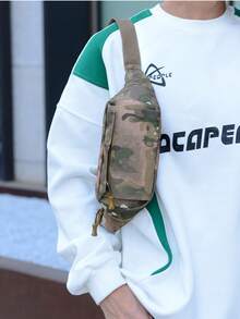 时尚女士腰包/胸包，隐形拉链，纯色防水尼龙材质，可装硬币和小物件。男士拉链前开式腰包/胸包/斜挎包/单肩包，适合旅行、工作、运动等场合，轻便防盗，配有可调节肩带，尼龙材质，简约户外大学包。 - 紫紅色 - 查看 4