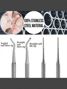 专业嵌甲及厚甲护理套装，包含不锈钢指甲钳、角质层推棒、足锉、便携旅行收纳盒 - 銀色 - 查看 6