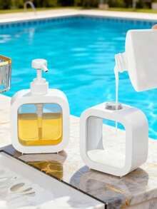 300ml Large Capacity Refillable Soap Dispenser Bottle, Reusable Bathroom Shower Gel Dispenser, Multi-Functional Cosmetic Storage Bottle, Empty Bottle, Lotion Bottle, Pump Bottle, Reusable Empty Bottle, Kitchen Dishwashing Liquid Dispenser Bottle, Shampoo Dispenser Bottle, Foaming Bottle, Foam Bottle, Dispenser Bottle, Lotion Bottle, Pump Foaming Bottle - Multicolor - View 9