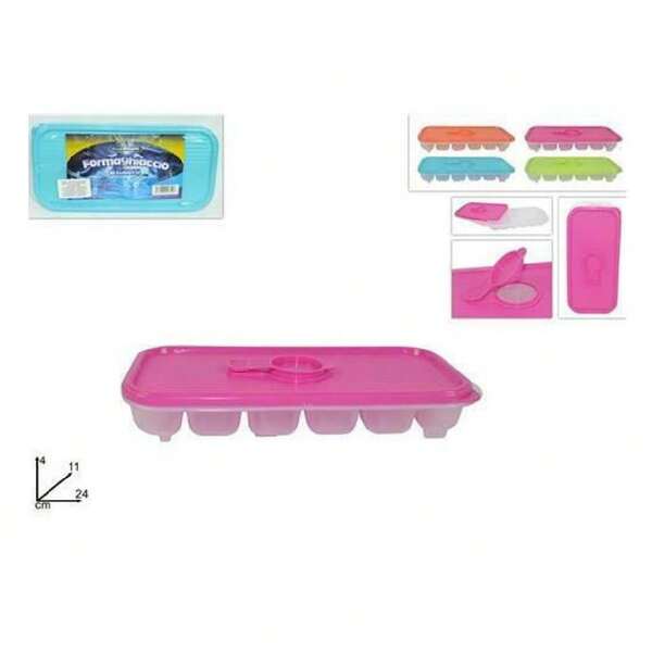 OISE ART STORE Vaschetta Formaghiaccio Forme 12 Cubetti Ghiaccio Copertura Coperchio 4 Colori -