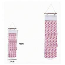 OISE ART STORE Porta Rotolo Organizer Da Appendere Con 3 Tasche In Tessuto Rosa Bagno 79199 - - Multicolore - Visualizzare 2
