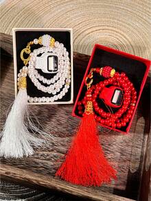Portable Handheld Counter Set - Beads + Tassel Pendant, Dedicated For Chanting Mantras, Buddhist Supplies - One Size Fits All - View 2