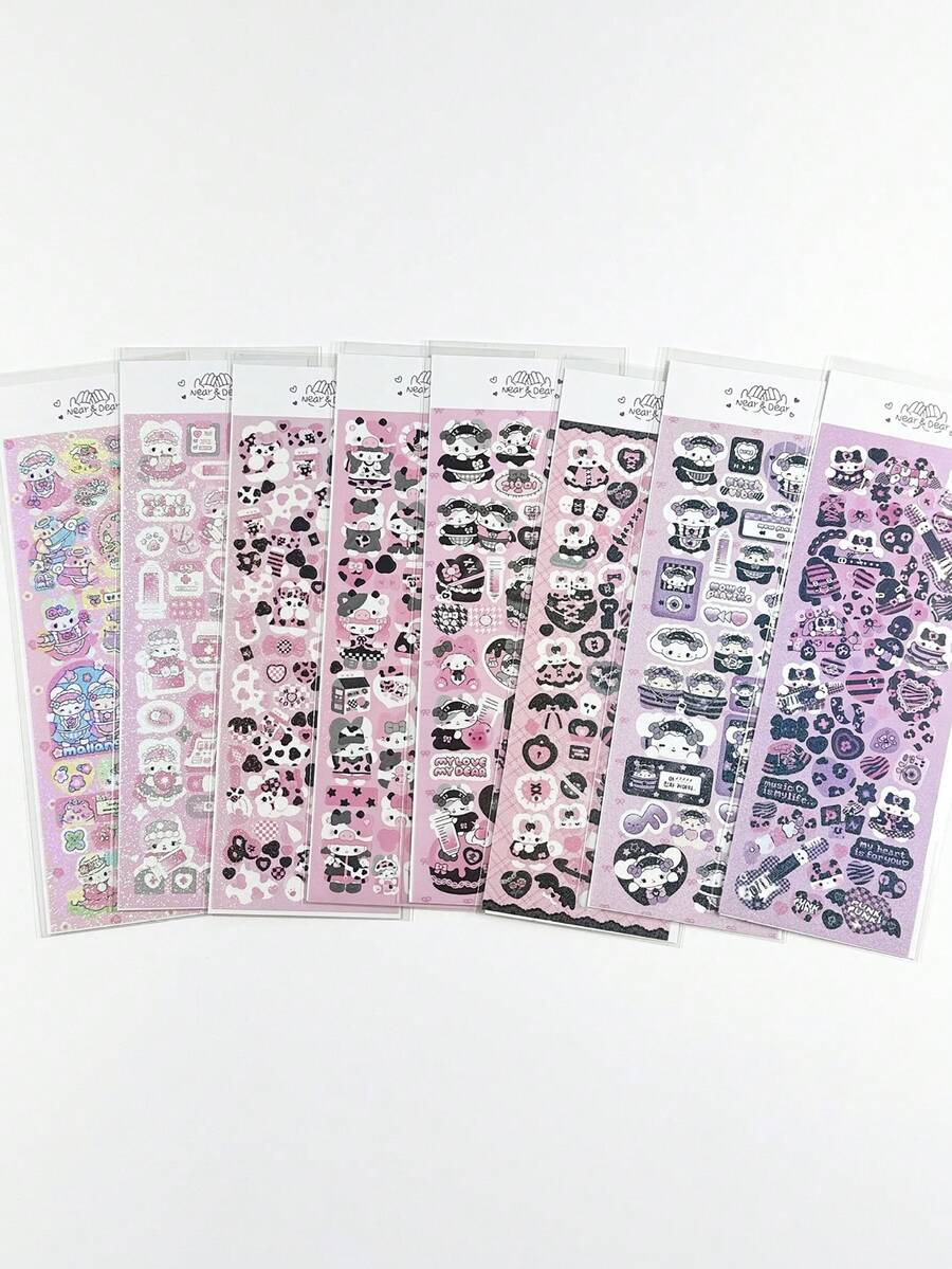 1PC Ins Style Popular Laser Cute Cartoon Animal Stickers DIY Cute Bunny Journal Decoration Stickers CCD Phone Case Tablet Water Cup Decoration Stickers Multiple Styles To Choose From - Multicolor - View 1