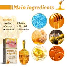 EELHOE Kit de Cuidado Labial de Miel Natural con Vitamina E - Portátil para Uso Diario y Reparación Nocturna, Ligero Sin Residuo, Suaviza Cutículas, Diminuye Líneas, Mejora Tonos Opacos, Labios Suaves - Honey - Ver 8