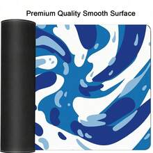 Mouse Pad de Jogo com Padrão de Fluido Azul - Com Bordas Costuradas com Precisão e Base de Borracha Antiderrapante, Disponível em Vários Tamanhos: 15,7*35,4 Polegadas (40*90 Cm). - Fácil de Limpar e Lavar, Ideal para Casa, Escritório, Local de Trabalho, Sala de Jogos e Dormitórios; Perfeito para Suprimentos de Volta às Aulas, Presentes de Férias para Namorados e Namoradas, Acessórios de Escritório, Suprimentos de Escritório, Tapetes de Mesa e Mouse Pads. - A - Visão 5