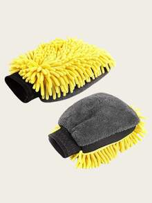 YITUMU 1只/2只装超细纤维绒面洗车手套，双面防刮清洁手套，超强吸水绒面洗车手套和毛巾套装，专业汽车美容和家居清洁用品 - A - 查看 8