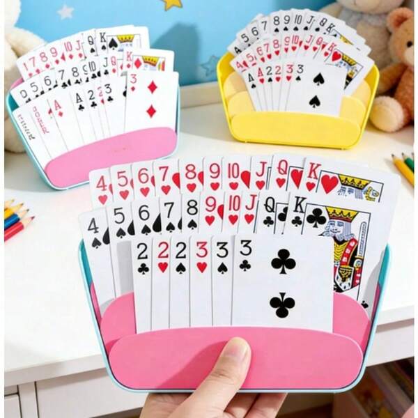 Single-Handed Card Holder Accessory With Non-Slip Base - Durable Hands-Free Playing Cards Support Stand For Game Nights, Poker, Magicians, Board Games & Casual Play, Easy One-Hand Operation Playing Cards Accessories Holder, Non-Slip & Durable Support Stand, Hands-Free Single-Handed Operation