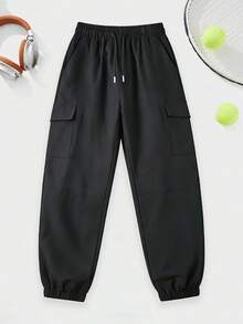 Multi-Pocket Design Men's All-Season Cargo Pants, Suitable For Commuting, Casual Wear And Various Occasions - Black - View 9