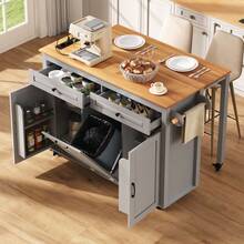 Mobile Storage Islands - Grey + MDF - View 3