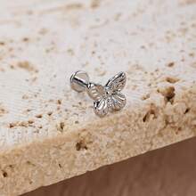 1pc Elegant Titanium Steel Butterfly Stud Earrings, Suitable For Women's Daily Wear - Butterfly - View 10