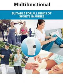 可调节交叉绑带和透气网布男女通用护膝，轻便的ACL/半月板保护，适用于跑步、健身和其他活动，有效减轻关节压力。适合女性护膝、跑步装备、健身器材，可作为情人节、妇女节、返校季、父亲节、母亲节等节日的礼物。 - 彩色 - 查看 4