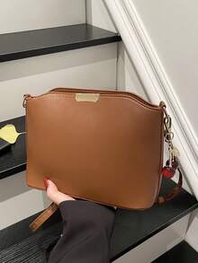 复古撞色水桶包，饰有滚边，适合购物、用作钱包，也适合年轻女性、大学生、新婚夫妇和上班族女性。是办公室、大学、工作、商务、通勤、户外活动、旅行和野餐的理想之选。 - 棕色 - 查看 2