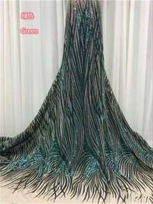 5 Yards/1 Yard High Quality Red African Swiss Voile Embroidered Mesh Lace Fabric, Suitable For Sewing Party Dresses, Blue - A - View 7