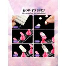 Nail Stand For Press On Nails Display, Magnetic Fake Nails Holder For Painting Nails Practices, Beginner Acrylic Nail Art Kit Accessories, Nail Salon Equipment And Decor,Nail Supplies,Nail Tools,Nail Art Tools,Back To School,Nails,Nail Tools For Press On Nails - Hồng - Xem 5