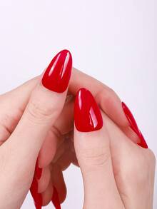 20 miếng dán móng tay gel bán khô, màu đỏ, chất lượng salon, cần sử dụng với đèn UV, thích hợp cho nữ giới tự làm móng tại nhà. Dụng cụ làm móng - Đỏ - Xem 4