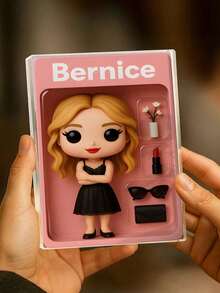 Customized Doll Portrait, Personalized Digital Portrait Art, Custom Photo To Cartoon Acrylic Plaque, Wedding Souvenirs, Personalized Acrylic Memorabilia, Anniversary Gifts, Perfect Memento For Special Ones, Personalized Photo Stand, Office Decor, Elegant Living - 彩色 - 查看 3