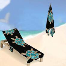 Strandtuch mit Taschen, Sonnenliegen-Handtuch, Strandsessel-Überzug Handtuch, Liegestuhl-Handtuchüberzug, Garten-Pool-Liegestuhl Begleittuch für den Strand - A - Übersicht 4