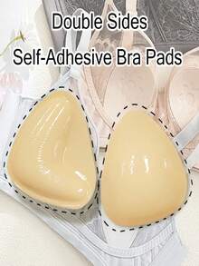 1 Pair Of Double Sided Self-Adhesive Bra Pads, Chest Pads Adhesive Pads, Reusable Padding Pads, Bra Bikini Thickened Chest Pads Waterproof Swimming - 1 Cặp (Cỡ C) + 10 Miếng dán ngực - Xem 9